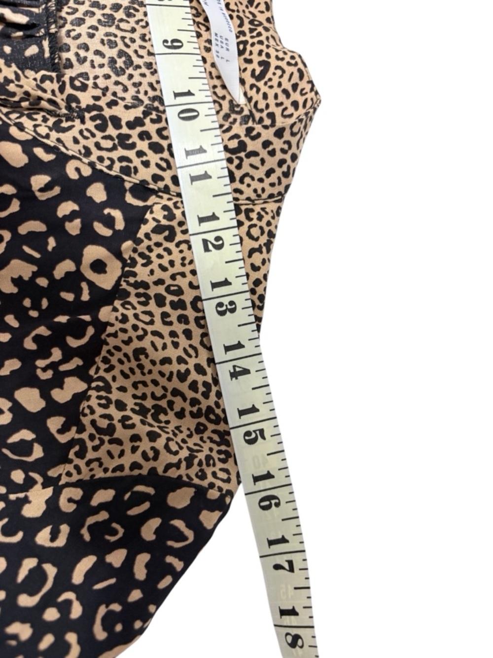 Zara Brown Leopard-Print Tie-Neck Mini Dress Sz Large - Picture 11 of 11